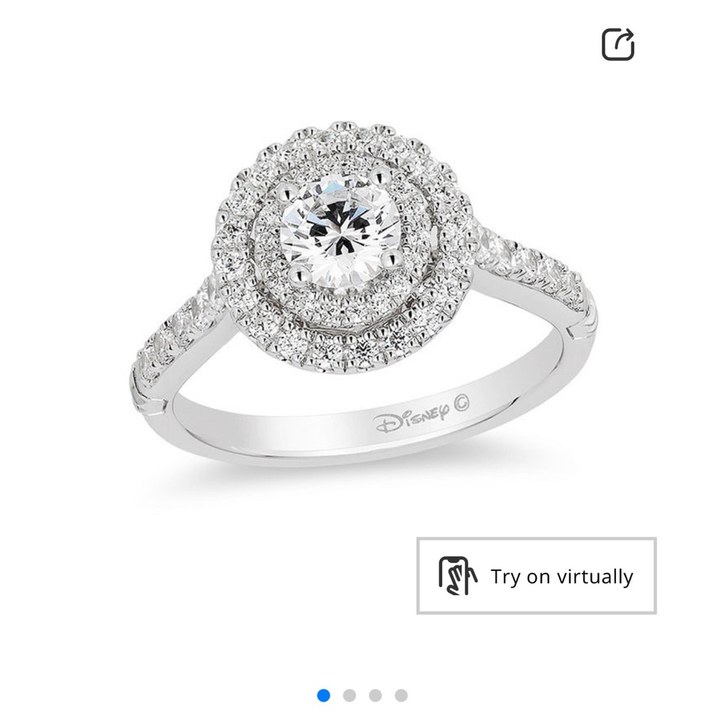 Enchanted Disney Princess 1 CT T.W. Diamond Double Frame Crown Engagement Ring